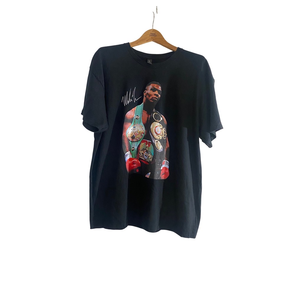 Mike Tyson T Shirt Mens XL Black Excellent Graphic Boxing Heavy Cotton Tee
